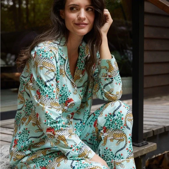 NWT Printfresh Mint Green Leopard Pajama Set in size S - Picture 2 of 5